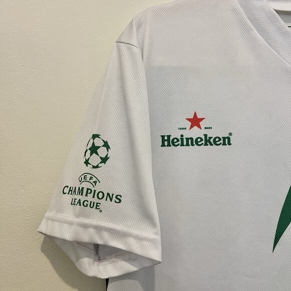Heineken Champions League Promo Soccer Jersey UEFA UCL Green White Rare Sz L - Picture 2 of 6